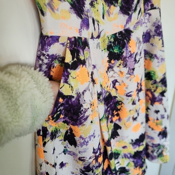 MAEVE By Anthro Neon Floral Print Fit and Flare Dress Size 4 - Picture 5 of 13